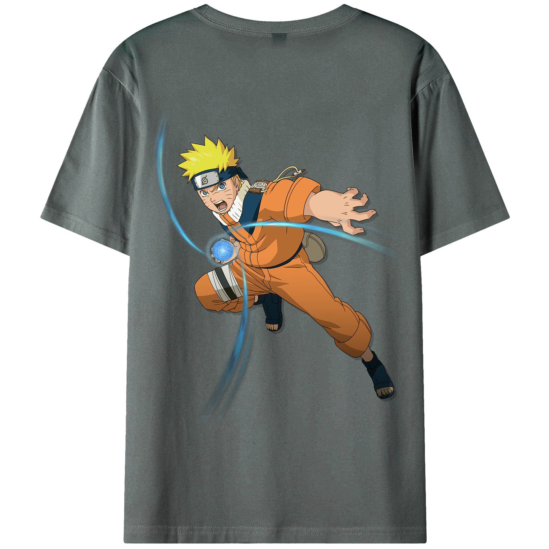 （画像用） NARUTO -ナルト- うずまき ナルト Uzumaki Naruto 綿100％ メンズ半袖Tシャツ（バックプリント） 通気性